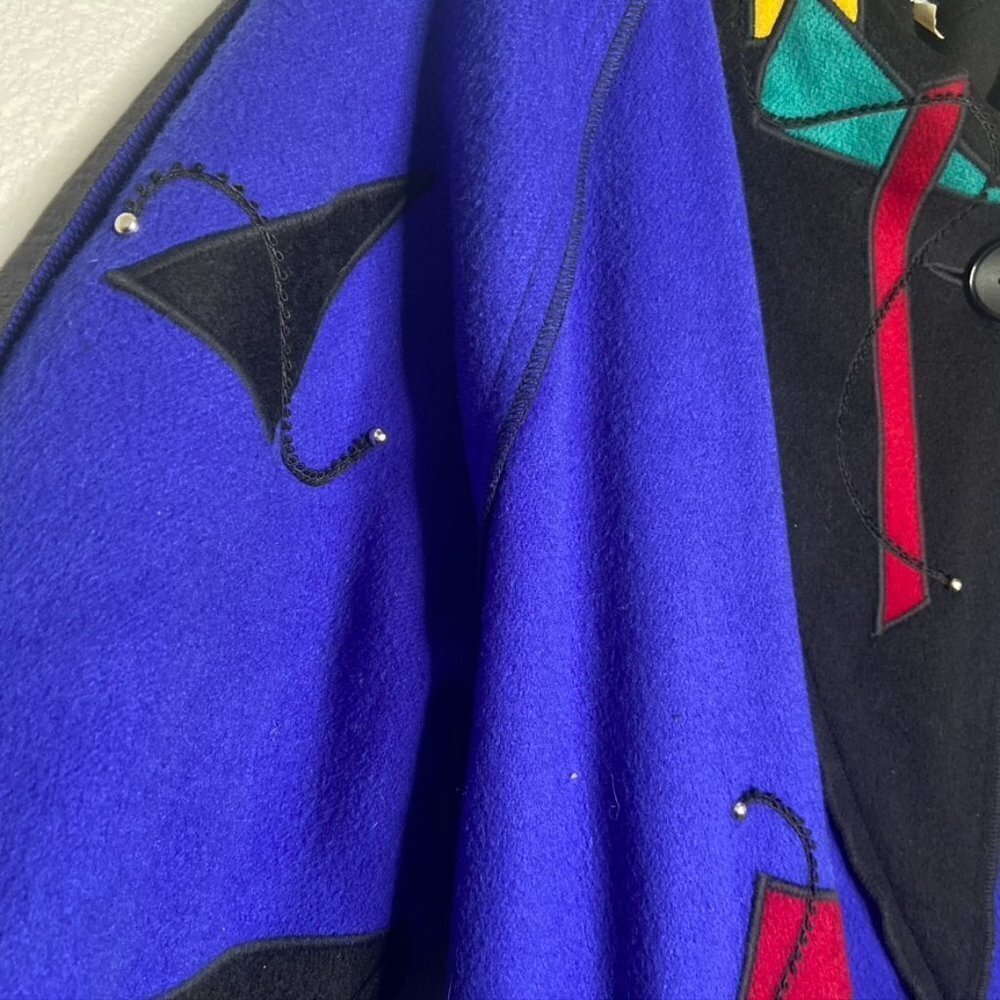 Marylou Ozbolt Storer Wool Coat Fibre Arts Purple Red Size Petite - Picture 9 of 11